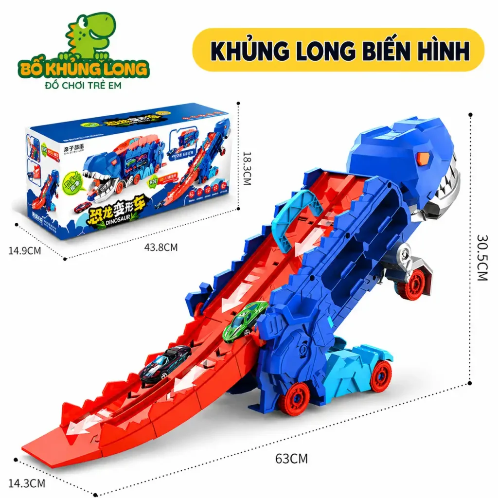 Khủng Long Biến Hình Nuốt Ô Tô Kèm 6 Xe Hợp Kim – bố khủng long