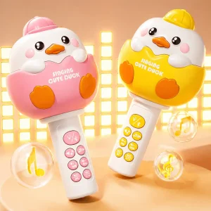 Micro karaoke không dây cho bé màu vàng