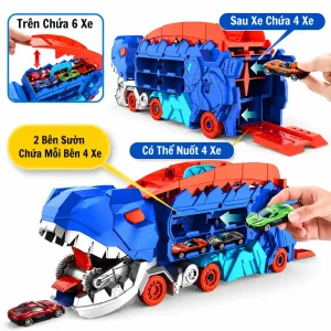 Khủng Long Biến Hình Nuốt Ô Tô Kèm 6 Xe Hợp Kim – Đồ Chơi Bé Trai Hot Trend