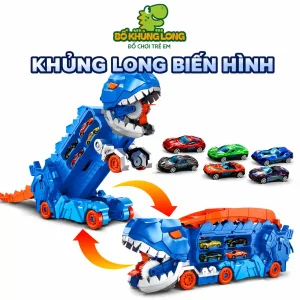 Khủng Long Biến Hình Nuốt Ô Tô Kèm 6 Xe Hợp Kim – Đồ Chơi Bé Trai Hot Trend