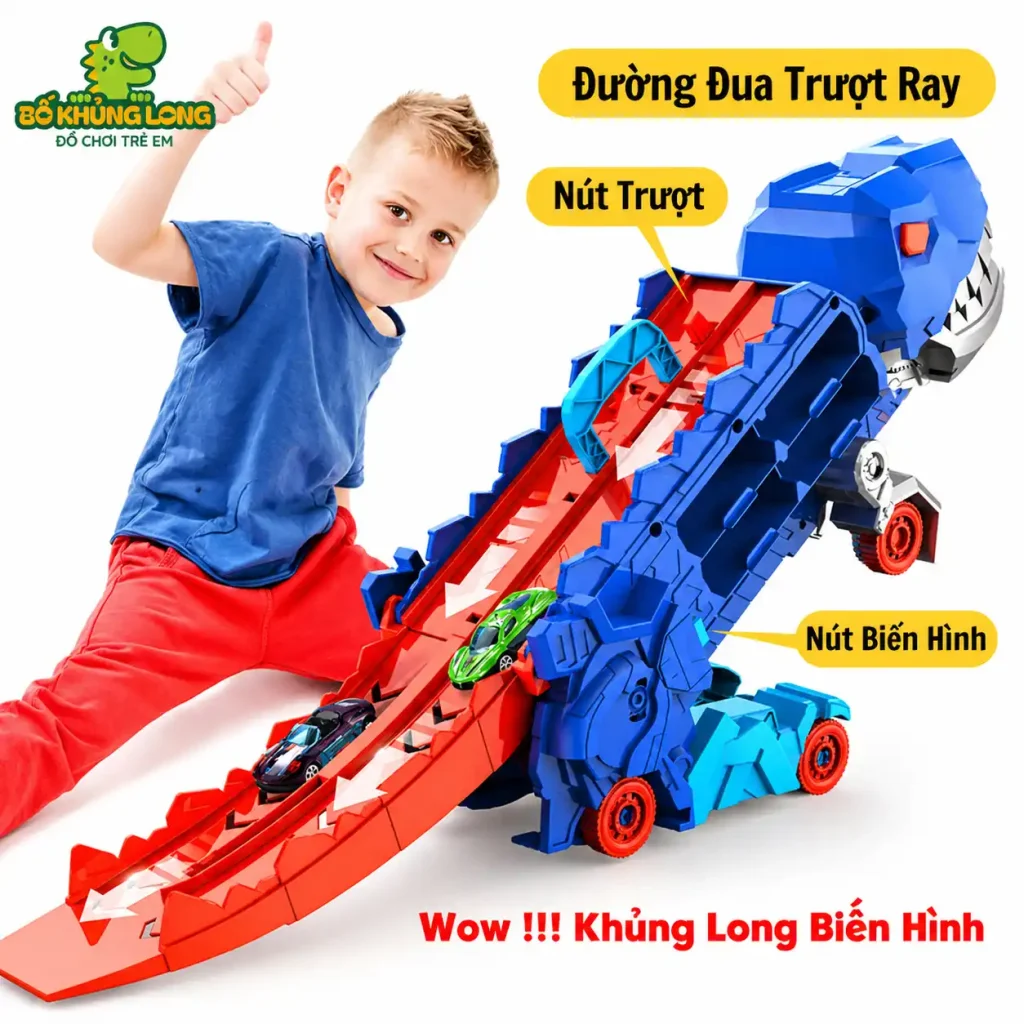 Khủng Long Biến Hình Nuốt Ô Tô Kèm 6 Xe Hợp Kim – bố khủng long