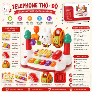 telephone thỏ màu đỏ