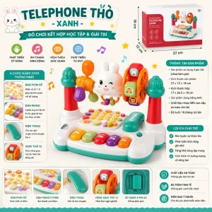 telephone thỏ màu xanh