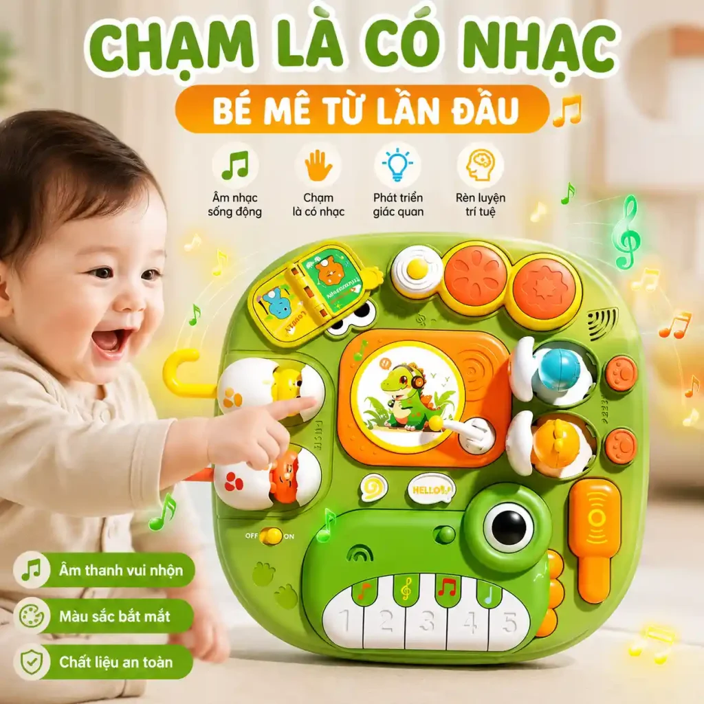 bàn busy board khủng long cho bé