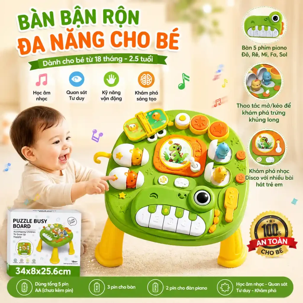 bàn bận rộn đa năng cho bé 2-6 tuổi