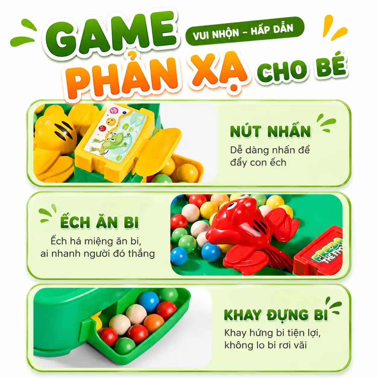 Đồ Chơi Ếch Ăn Kẹo Bi Hungry Frogs Cho Bé - Ảnh 6
