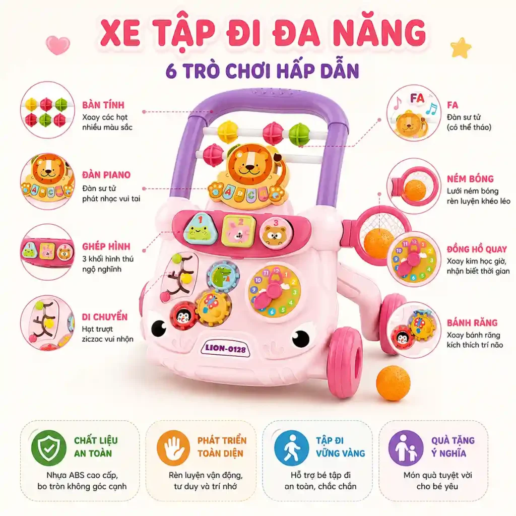 xe tập đi có đèn nhạc cho bé