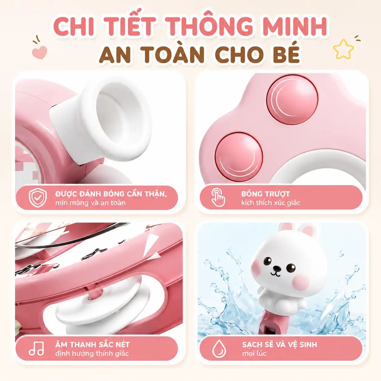 Đồ Chơi Xúc Xắc Âm Thanh Lục Lạc 6 Món Cho Bé Sơ Sinh An Toàn – Bố Khủng Long