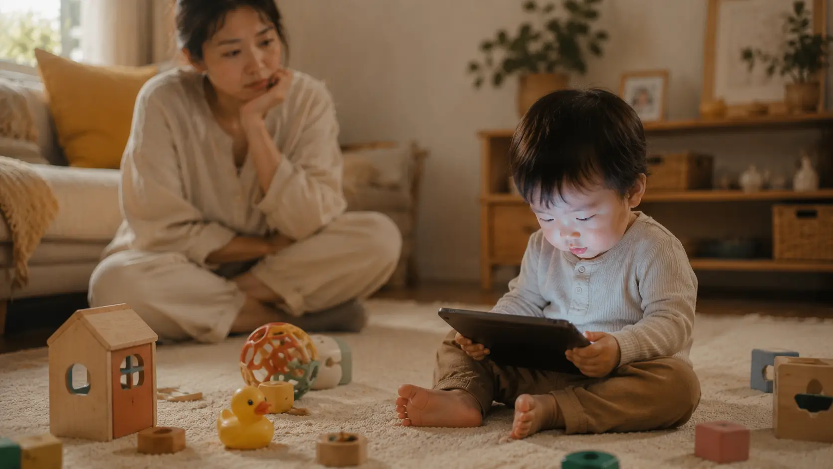Bé 2 tuổi tập trung xem điện thoại - dấu hiệu cần can thiệp sớm theo khuyến cáo WHO