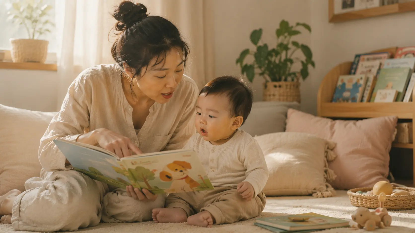 Mẹ đọc sách cùng bé 1 tuổi - phương pháp tăng vốn từ vựng 30-40% theo nghiên cứu